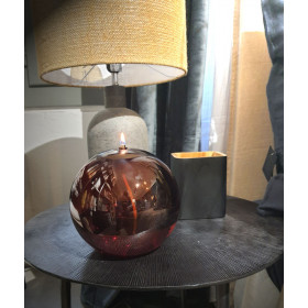 Lampe à Huile de Paraffine - Sphère Décorative Dark Amber en Verre Soufflé - 4 Tailles