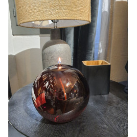 Lampe à Huile de Paraffine - Sphère Décorative Dark Amber en Verre Soufflé - 4 Tailles