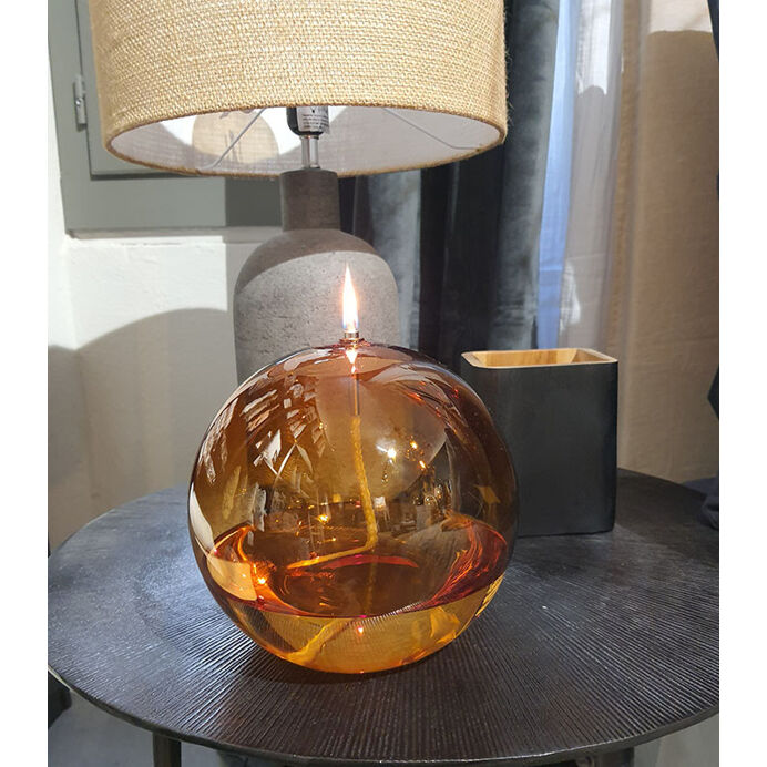 Impression Lin Lampe à Huile Sphère en verre Light Amber