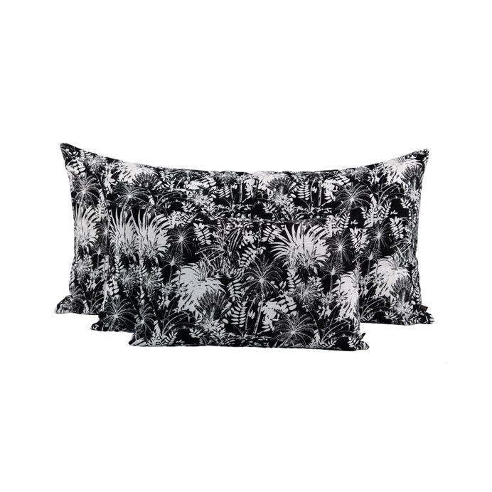 Housse de Coussin AHE Lin et Coton - Imprimé Végétal au Block Print et Fermeture Eclair - 45x45 40x60 et 55x110 - HARMONY