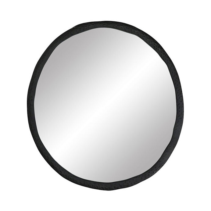 Miroir CHARLIE Alu Grand modèle - Bord Noir Métal - 60X2X55 cm - POMAX