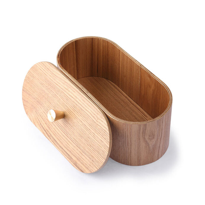 Boite de Rangement en Bois Clair de Saule avec Couvercle - 23x11x10 cm - HK Living