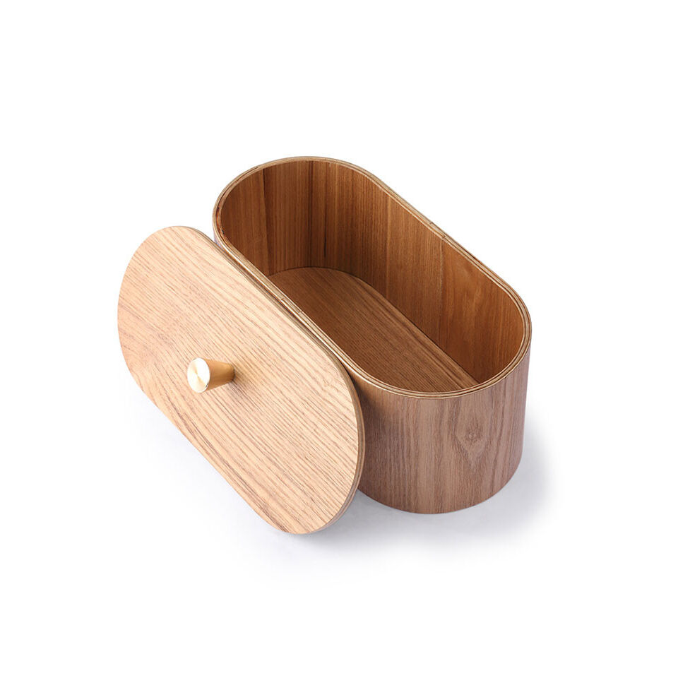 Boite de Rangement en Bois Clair de Saule avec Couvercle - 23x11x10 cm - HK Living