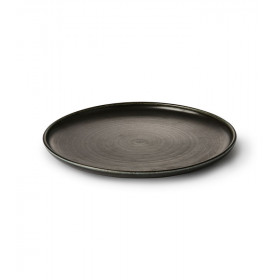 Assiette plate noire rustic en céramique - CHEF - HK Living