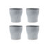 Lot de 4 Tasses Mugs LISS en Grès à Double Paroi avec Glaçure Gris Clair - Style Rustique - H9xDiam9 cm 250ml - HOUSE DOCTOR