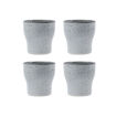 Lot de 4 Tasses Mugs LISS en Grès à Double Paroi avec Glaçure Gris Clair - Style Rustique - H9xDiam9 cm 250ml - HOUSE DOCTOR