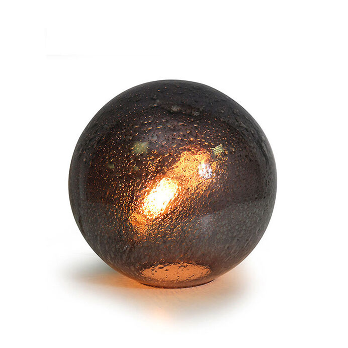 Lampe Sphère LUGANO à Poser en Pâte de Verre Gris Fumé - Ø40 cm - RED CARTEL