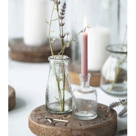 Petit Vase En Verre Soufflé à La Main - Bouche Oblique, Fond épais - Pour Fleur Unique (20cm)