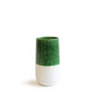 Vase STEPPE en Céramique Vert et Blanc Brillant - Diam.12 H.23cm - RED CARTEL