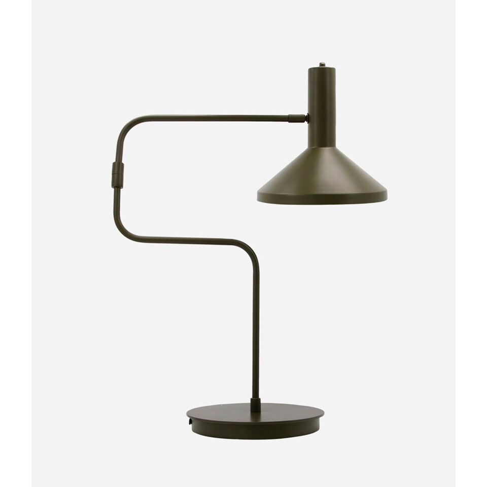Lampe de Table DESK Métallique Vert Militaire Style Minimaliste - Diam. 25 H.66 cm - HOUSE DOCTOR