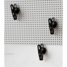 Lot de 4 Aimants Magnets CLIPS pour Accroche Photos/Notes - Métal Noir 6x10 cm - HOUSE DOCTOR