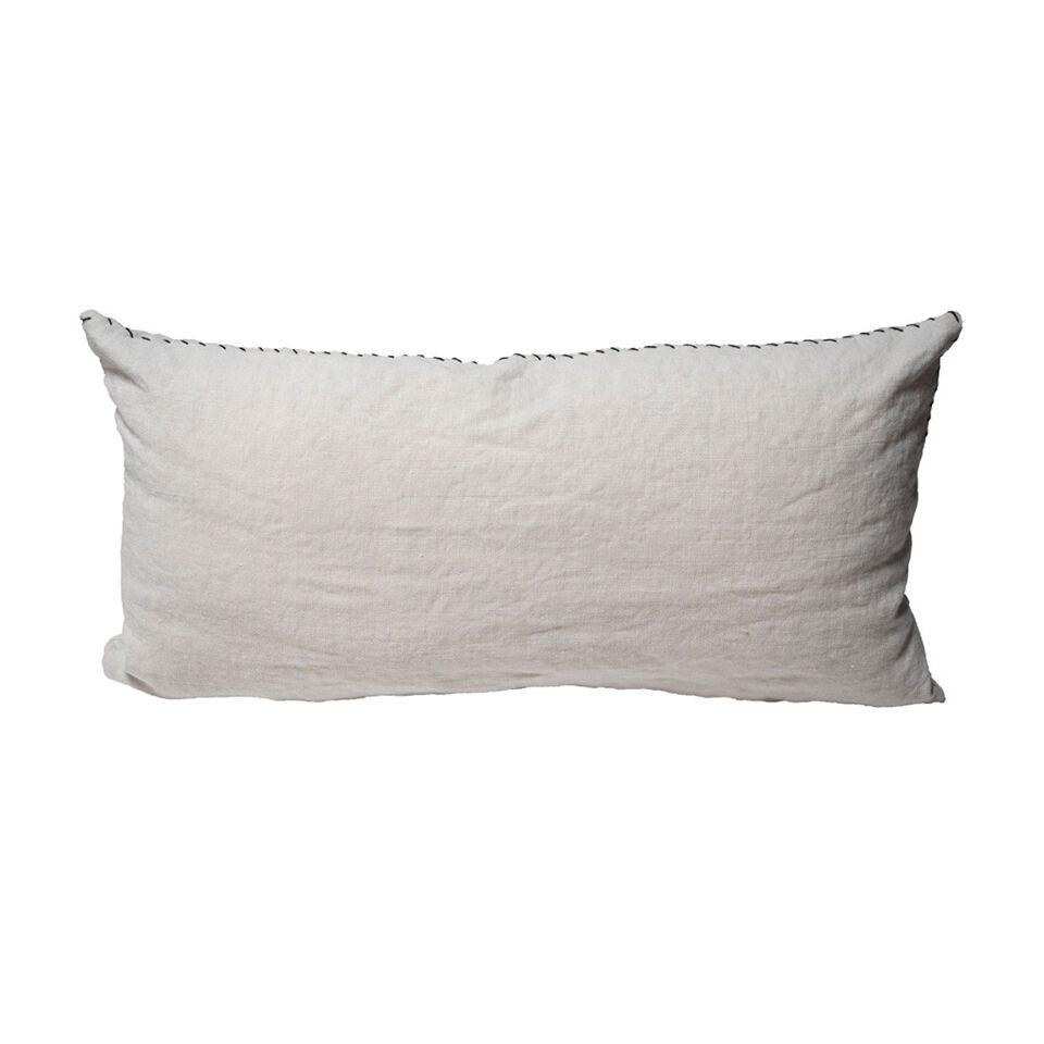 Coussin BILL 100% Lin Fait Main Finition Point Sellier et Fermeture Zippé - 30x60 - BED AND PHILOSOPHY