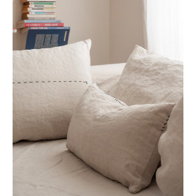 Coussin BILL 100% Lin Fait Main Finition Point Sellier et Fermeture Zippé - 30x60 - BED AND PHILOSOPHY