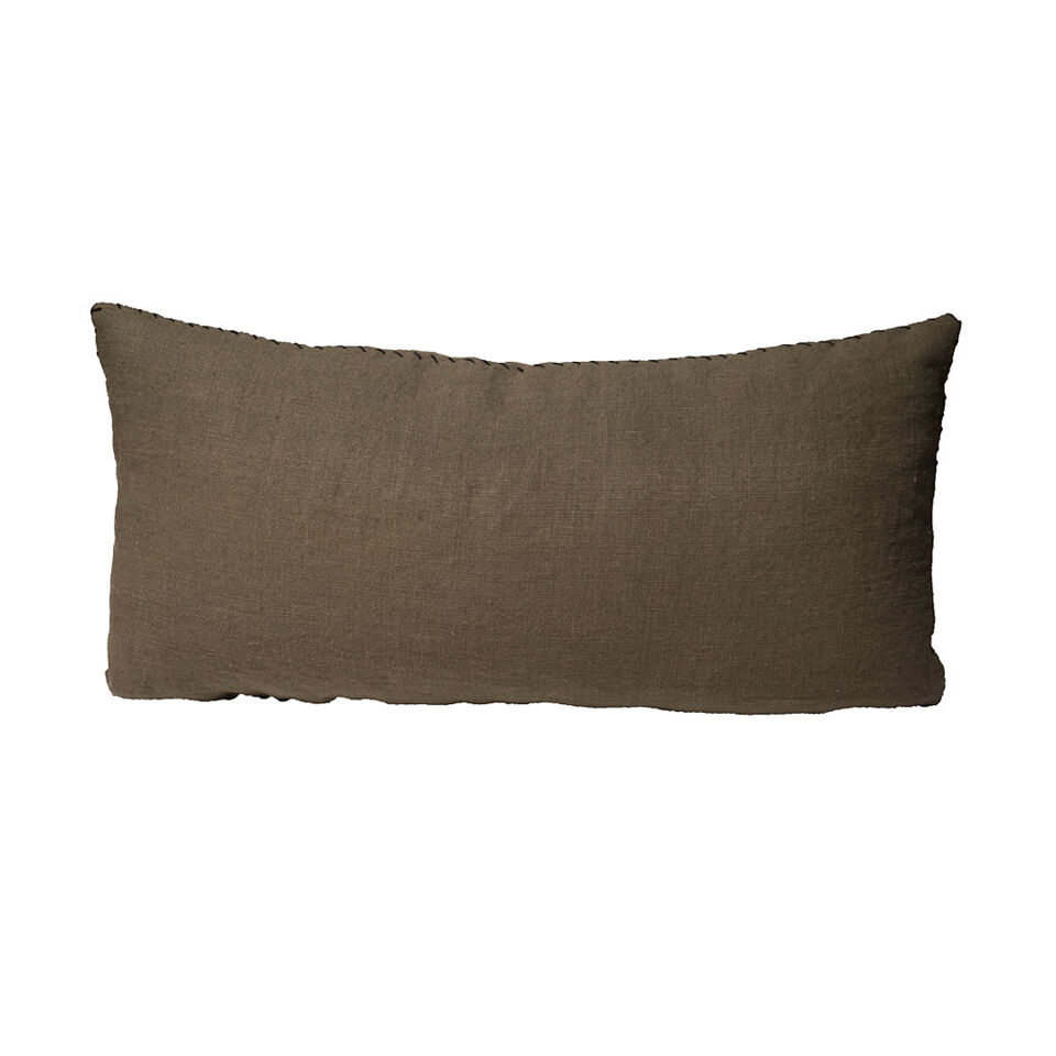 Coussin BILL 100% Lin Fait Main Finition Point Sellier et Fermeture Zippé - 30x60 - BED AND PHILOSOPHY