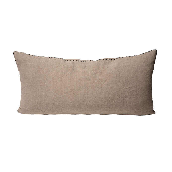 Coussin BILL 100% Lin Fait Main Finition Point Sellier et Fermeture Zippé - 30x60 - BED AND PHILOSOPHY