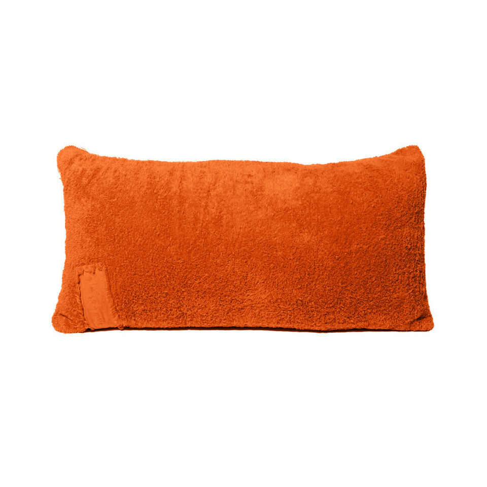 Coussin Eponge ENRICO 100% Coton Orange Fermeture Zippée et Remplissage Bille de Polystyrène - 30x60 - BED AND PHILOSOPHY