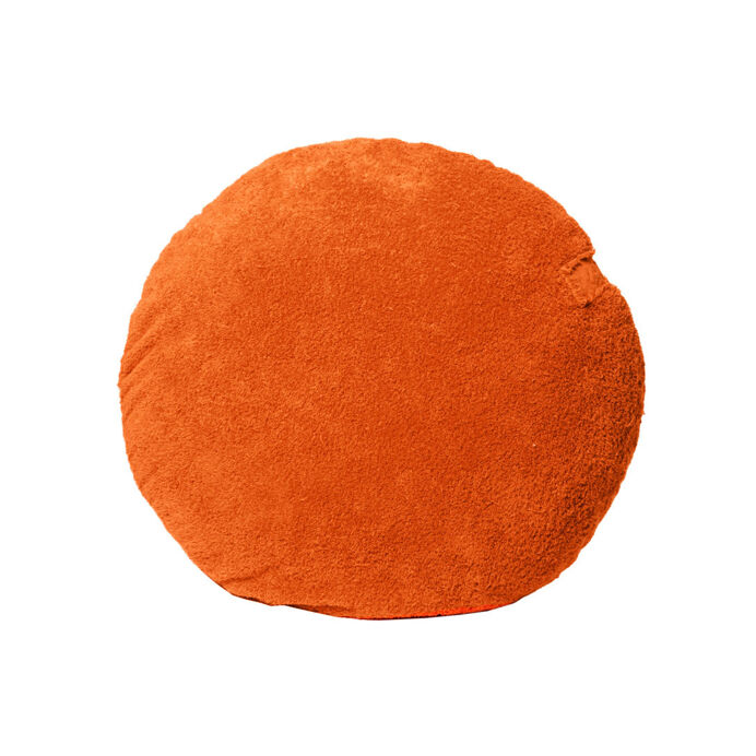 Coussin Eponge EMILIO 100% Coton Orange Fermeture Zippée avec Remplissage Billes de Polystyrène - Diam. 63 - BED AND PHILOSOPHY