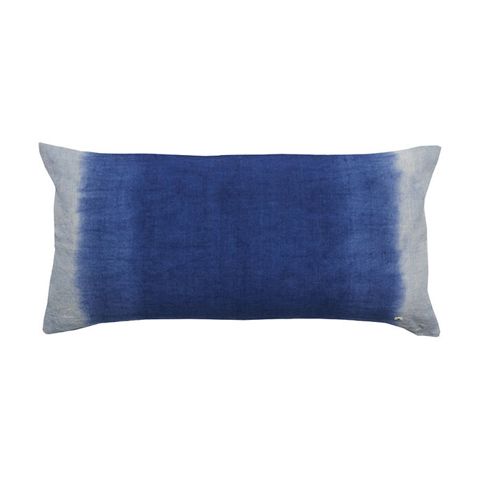 Coussin MARCEL 100% Lin Deep Dye Blue Indigo Finition Zippée - 55x1...