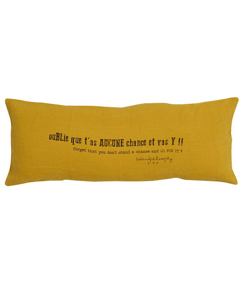 Oublie Que T as Aucune Chance Coussin SMOOTHIE 100% Lin Imprimé Oublie Que T'as Aucune Chance et ...
