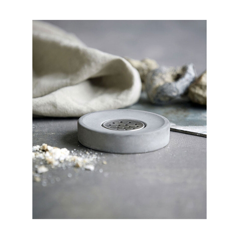 Porte-savon rond en ciment brut CEMENT  - HOUSE DOCTOR
