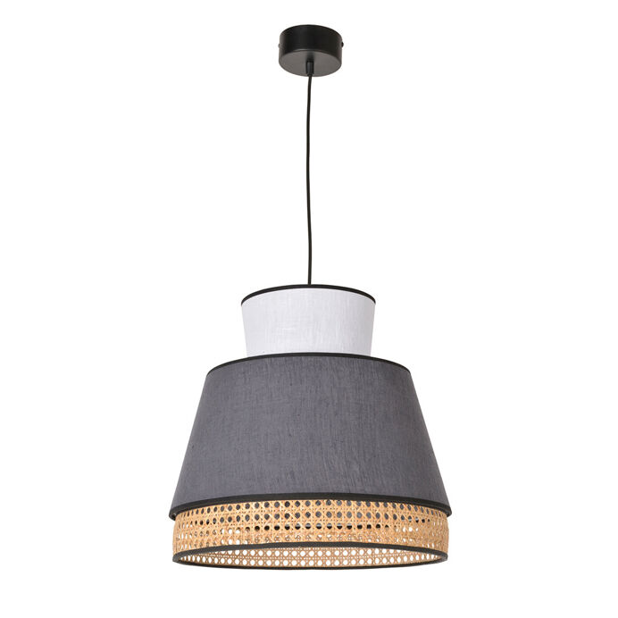 Suspension Cannage Blanc/Anthracite SINGAPOUR M - Diam. 40cm - MARKET SET