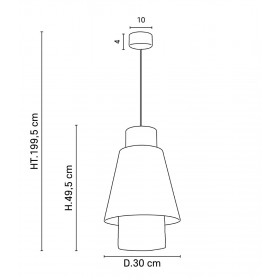 Suspension Cannage Blanc/Anthracite SINGAPOUR S - Diam. 30cm - MARKET SET