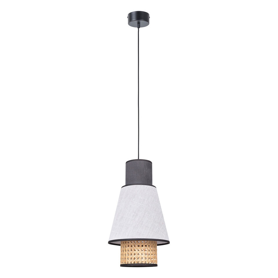 Suspension Cannage Blanc/Anthracite SINGAPOUR XS - Diam. 22cm - MARKET SET