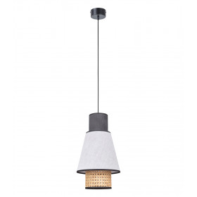 Suspension Cannage Blanc/Anthracite SINGAPOUR XS - Diam. 22cm - MARKET SET