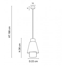 Suspension Cannage Blanc/Anthracite SINGAPOUR XS - Diam. 22cm - MARKET SET