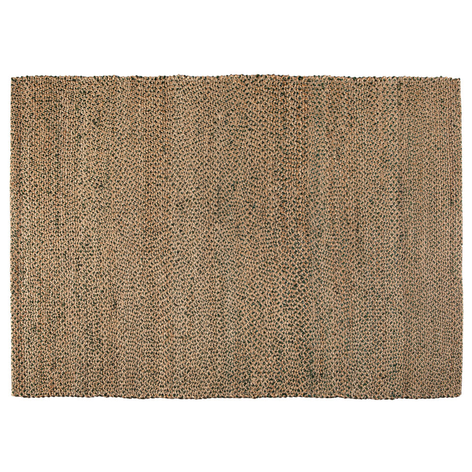 Tapis tissé de jute et coton coloré