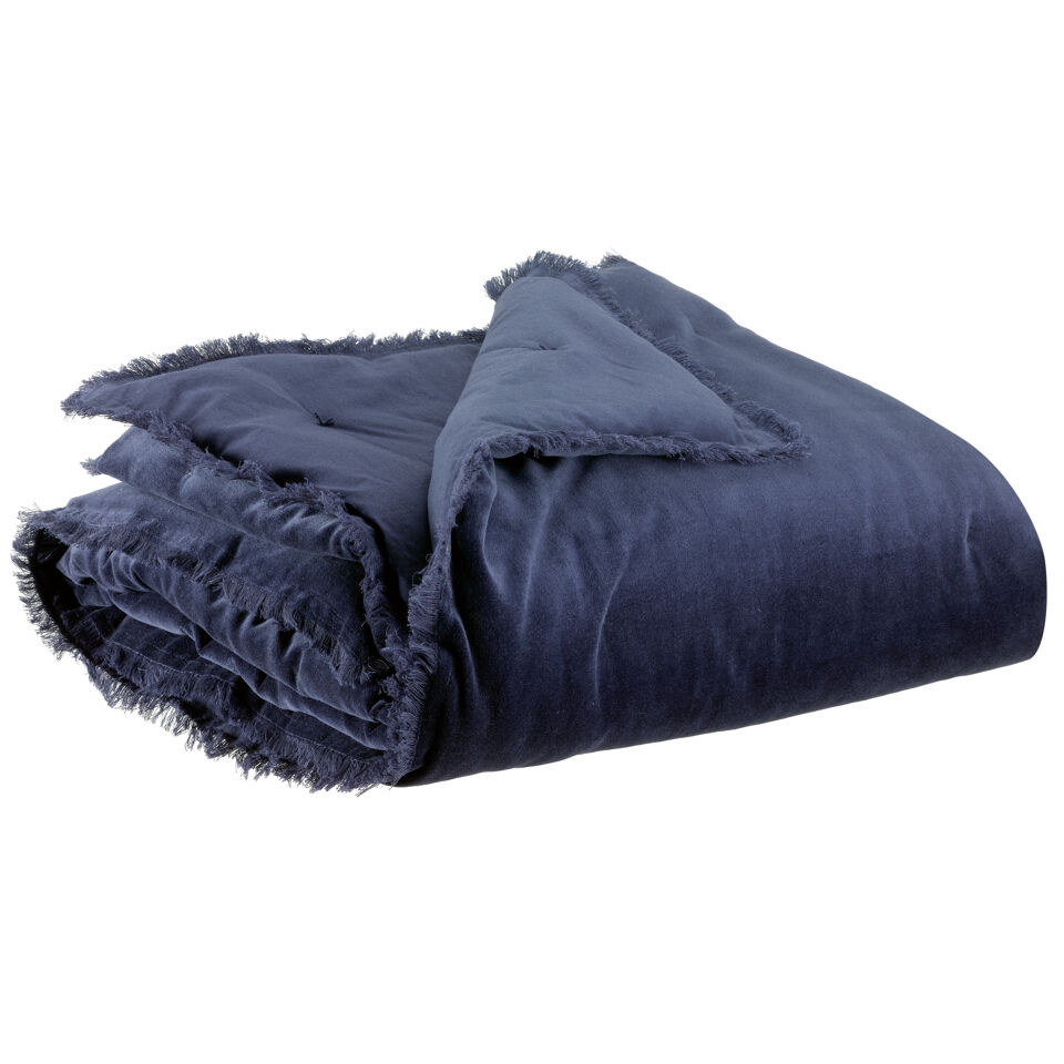 Plaid uni en velours de coton Fara 135x200