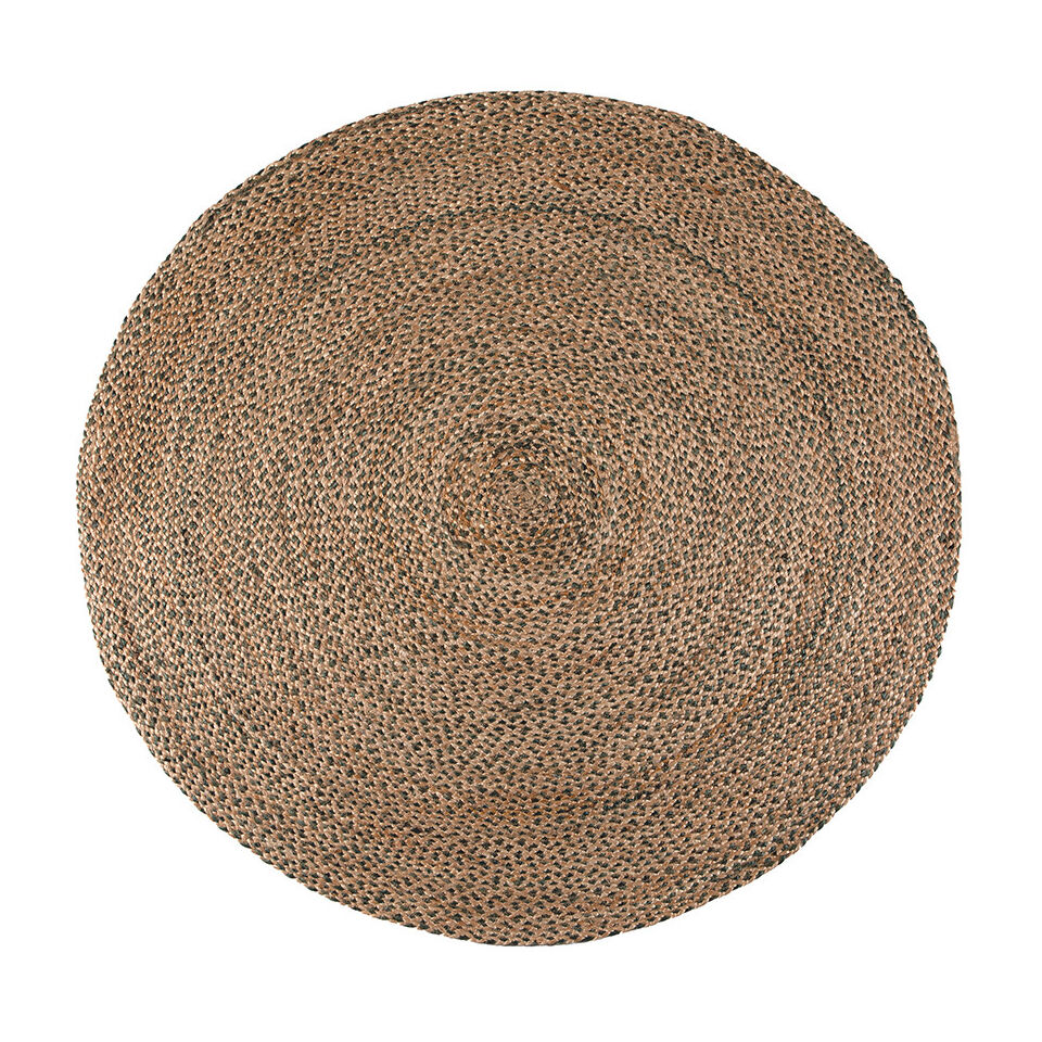 Tapis tissé de jute et coton coloré