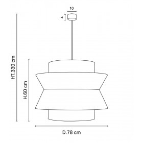 Suspension Cannage Gris Clair/Anthracite SINGAPOUR XXL - Diam. 78cm - MARKET SET