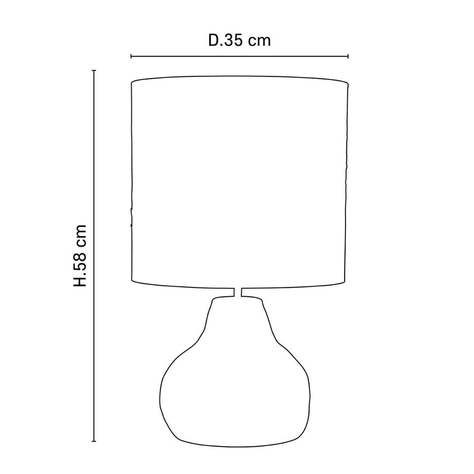 Lampe Céramique et Bana Blanc PORTINATX - H. 58cm - MARKET SET