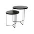 Set 2 Tables Basses MISO Rondes Plateau Placage Chêne sur 3 Pieds - Diam 40/50 x H. 46/56 cm - POMAX