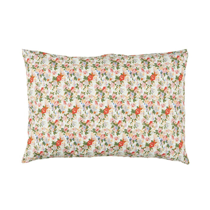 Ib Laursen Housse de Coussin Coton Imprimé Fleuri Orange Rose et Cr...