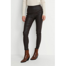 Legging en Faux Cuir Python CRTabea Dark Brown Crocodile - CREAM