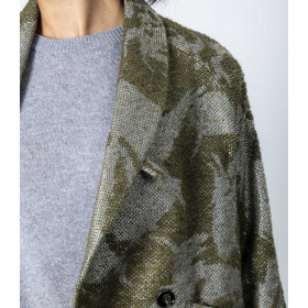 Manteau Long Col Châle INDIGO Kaki Lurex - Hod Paris Hiver 2022