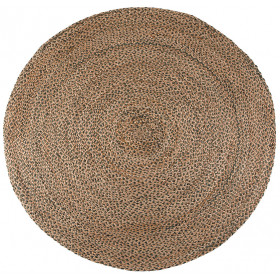 Tapis tissé de jute et coton coloré