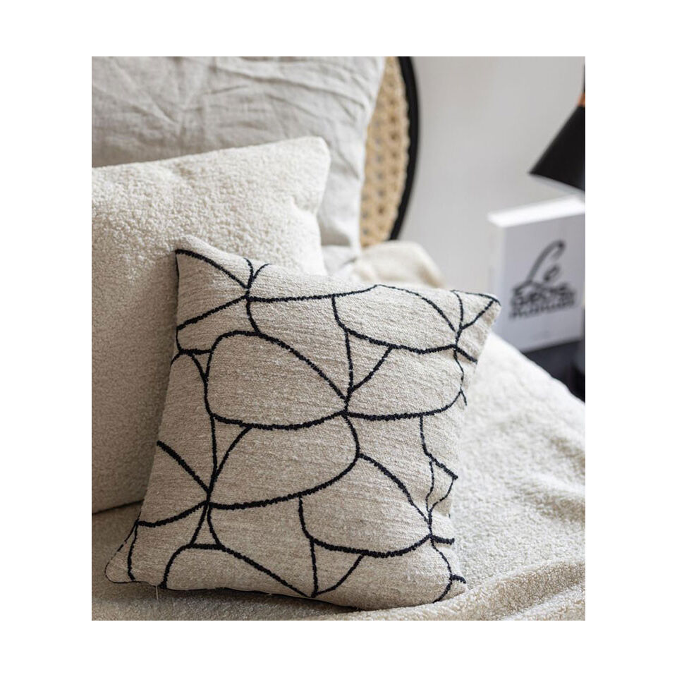 Coussin jacquard lignes Dany