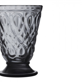 Gobelet Verre à Eau sur Pied LYONNAIS en verre pressé Anthracite - 20 cl - LA ROCHERE