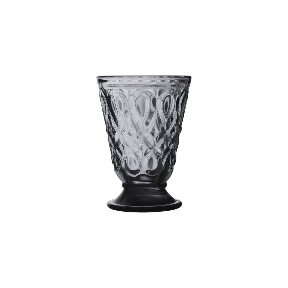 Gobelet Verre à Eau sur Pied LYONNAIS en verre pressé Anthracite - 20 cl - LA ROCHERE