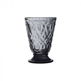 Gobelet Verre à Eau sur Pied LYONNAIS en verre pressé Anthracite - 20 cl - LA ROCHERE