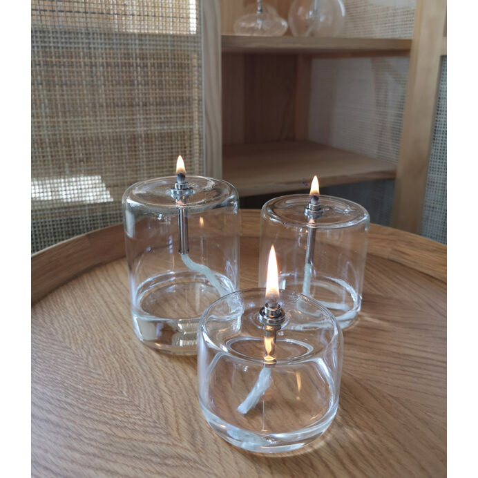 Impression Lin Lampe à Huile Cylindre en verre