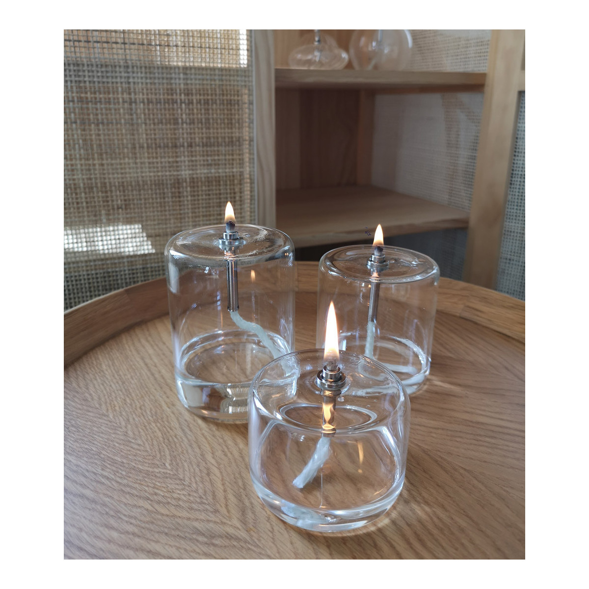 Veemoon Cheminée Verre Lampe à Pétrole – Abat-jour Cylindrique Transparent 5 Cm, Style Vintage & Pratique