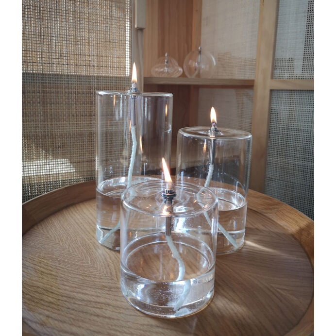 Impression Lin Lampe à Huile Cylindre big size en verre