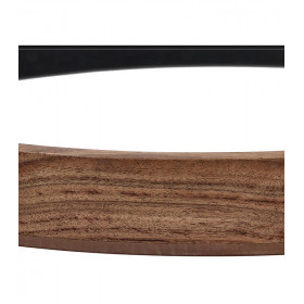 Miroir rond GRAMM Alu - Bord en bois d'acacia - Ø50x4.5cm - POMAX