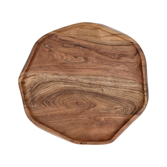 Plateau en bois d'acacia SAVANNA - 37x34.5x2.5 cm - POMAX