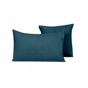 Housse de Coussin PORTICCIO en Lin Lavé - HARMONY HAOMY Couleur:Bleu de Prusse 