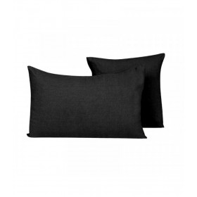 Housse de Coussin PORTICCIO en Lin Lavé - HARMONY HAOMY Couleur:Noir 